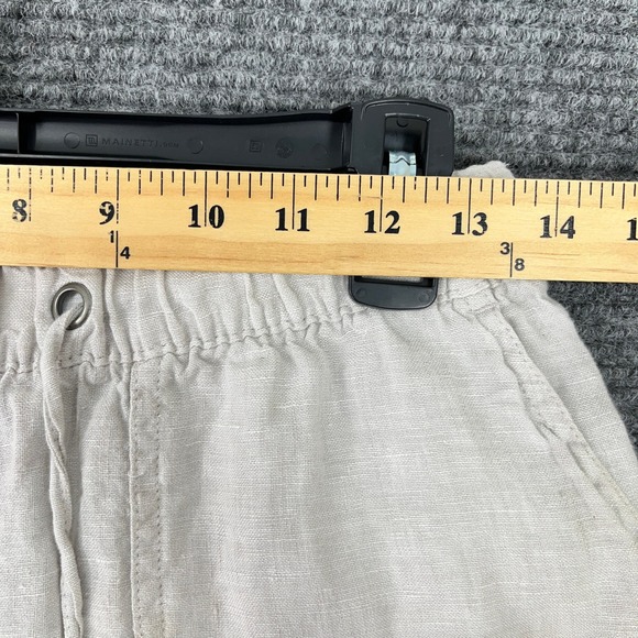 C&C California Linen Drawstring Waist Front Pocket Boyfriend Shorts S Womens - Picture 5 of 10